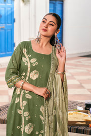 Green Stylish Cotton Digital Print Salwar Suit